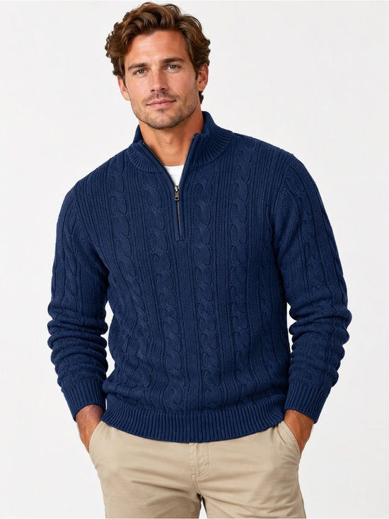 Polo Ralph Lauren Other - Polo Ralph Lauren Silk Cable Knit Half-Zip Sweater - NWT